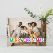 メリーカラフルクリスマスフォトカード シーズンカード (スタンド正面)