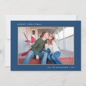 メリーカラフルクリスマスブループレイドプリント シーズンカード (正面)