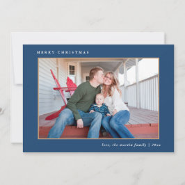 メリーカラフルクリスマスブループレイドプリント シーズンカード