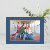 メリーカラフルクリスマスブループレイドプリント シーズンカード (スタンド正面)