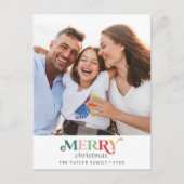 メリーカラフルクリスマスポートレート写真 シーズンポストカード (正面)
