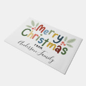 メリーカラフルクリスマス一家 ドアマット (アングル)
