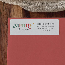 メリーカラフルクリスマス差出人住所ラベル ラベル