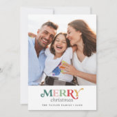 メリーカラフルクリスマス年レビューポートレート シーズンカード (正面)