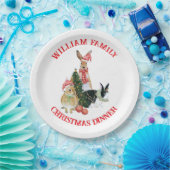 メリーカラフルクリスマス文字かわいいクリスマスパーティー ペーパープレート (パーティー)