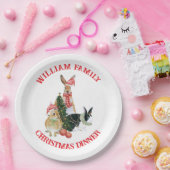 メリーカラフルクリスマス文字かわいいクリスマスパーティー ペーパープレート (パーティー)