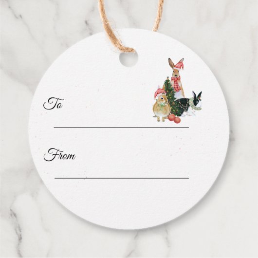 メリーカラフルクリスマス文字かわいいクリスマスプレゼント フェイバータグ (裏面)