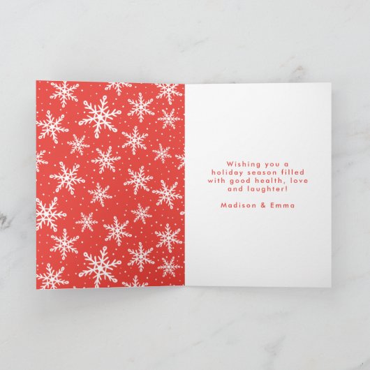 メリーカラフルクリスマス赤と緑2の写真 シーズンカード (内部)