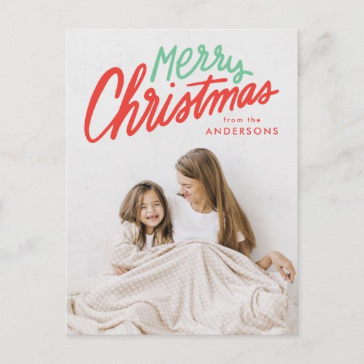 メリーカラフルクリスマス赤と緑2の写真 シーズンポストカード (正面)