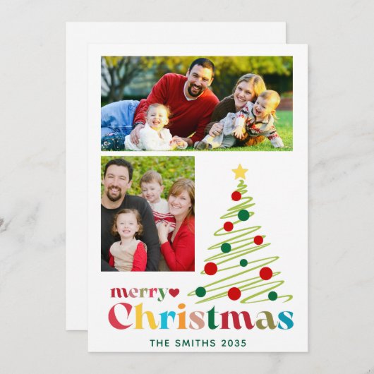 メリーカラフルクリスマス2カスタム枚 シーズンカード (正面/裏面)