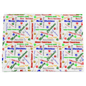 メリーカラフルクリスマス&ドッグポーズラージ抱き枕 ラージペーパーバッグ (正面)