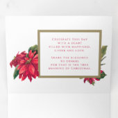 メリーカラフルクリスマス | Pointsettias |写真 三つ折りクリスマスカード (内部最初)