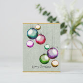 メリーカラフルスエレガントクリスマス家族 シーズンポストカード (スタンド正面)