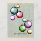 メリーカラフルスエレガントクリスマス家族 シーズンポストカード (正面)