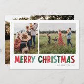 メリーカラフルス鮮やか数々のクリスマス写真 シーズンカード (正面/裏面)