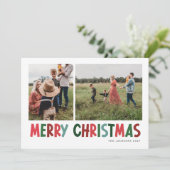 メリーカラフルス鮮やか数々のクリスマス写真 シーズンカード (スタンド正面)