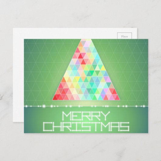 メリーカラフルモダンクリスマス シーズンポストカード (正面/裏面)