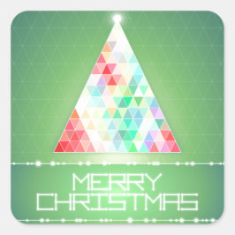 メリーカラフルモダンクリスマス スクエアシール