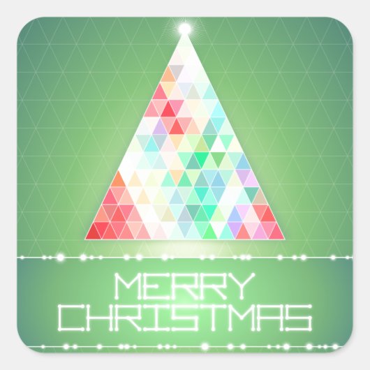 メリーカラフルモダンクリスマス スクエアシール (正面)