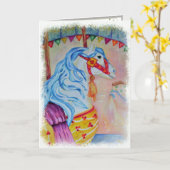 メリーカラフル馬 カード (黄色い花)