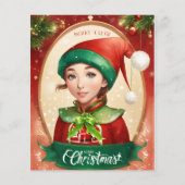 メリーカラフル・クリスマス・グリーティング・カード (裏面)