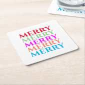 メリーカラフル・クリスマス・コースター スクエアペーパーコースター (アングル)