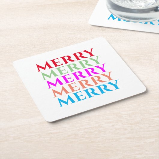 メリーカラフル・クリスマス・コースター スクエアペーパーコースター (アングル)