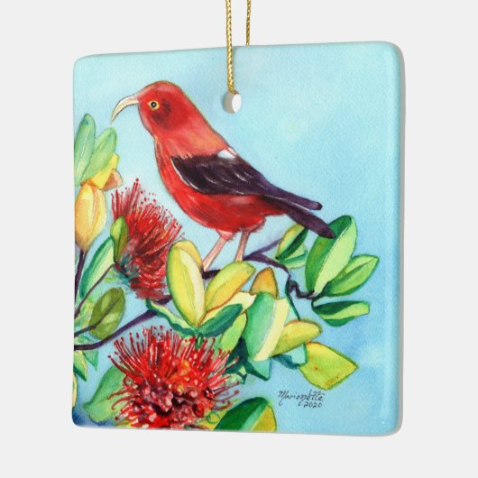 メリーカリキマカ·イウィバード&オイア·レフア·フラワー セラミックオーナメント (左)