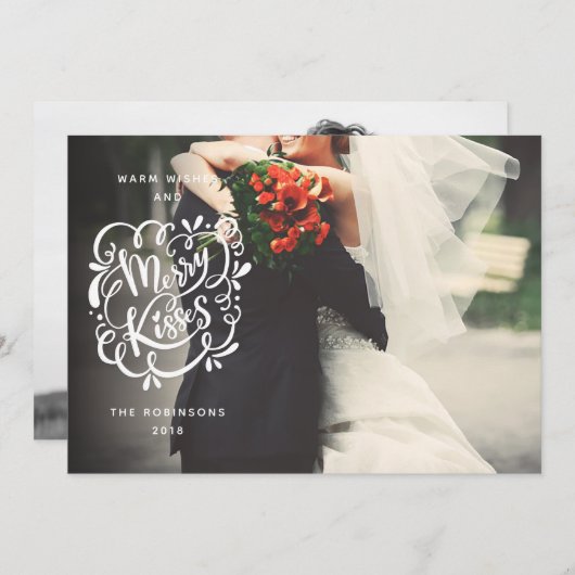 メリーキスタイポグラフィクリスマス シーズンカード (正面/裏面)