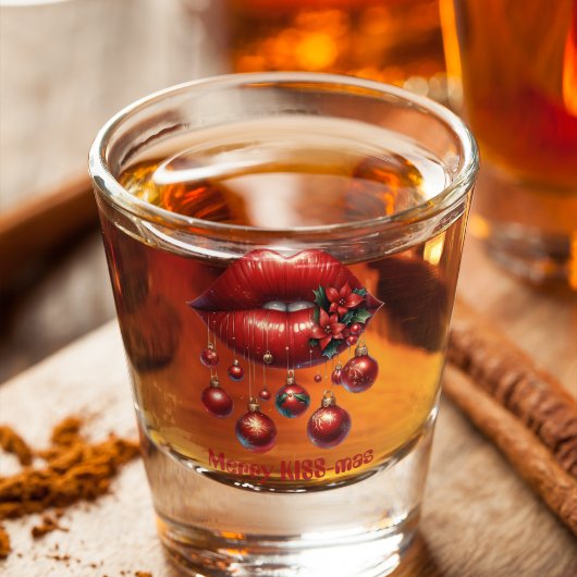 メリーキスマス赤い唇レッドクリスマスボール ショットグラス