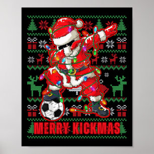メリーキックマスクリスマス サッカー ビル柄 ユース ださいスウェット ポスター