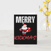 メリーキックマス 楽しいクリスマス サンタクロース 空手 カード (黄色い花)