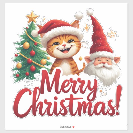 メリーキャットのクリスマススタイルの季節アクセサリー シール (シート)