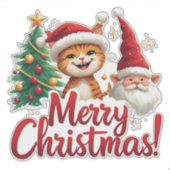 メリーキャットのクリスマススタイルの季節アクセサリー シール (正面)