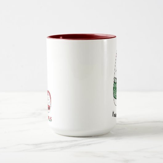 メリーキャットマおもしろいームウィクリスマスの子猫 マグカップ (中央)