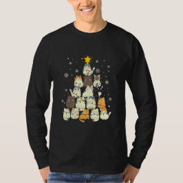 メリーキャットマスクリスマスツリーキャット Tシャツ