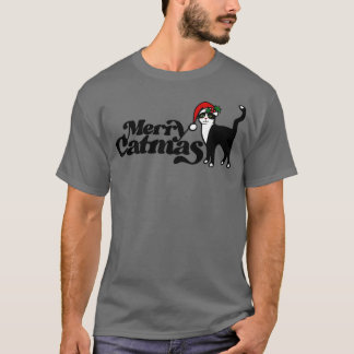 メリーキャットマスクリスマス猫ニャー Tシャツ