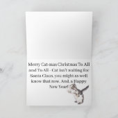メリーキャットマスクリスマス かわいい 子猫 イブ シーズンカード (内部)