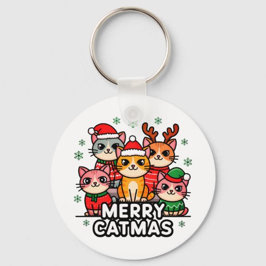 メリーキャットマスクリスマス キーホルダー (正面)