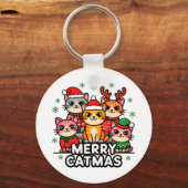 メリーキャットマスクリスマス キーホルダー (正面)