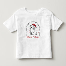 メリーキャットマス かわいい猫のクリスマスウィッシュ トドラーTシャツ