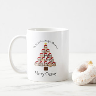 メリーキャットマス パーソナライズド ファミリークリスマス コーヒーマグカップ