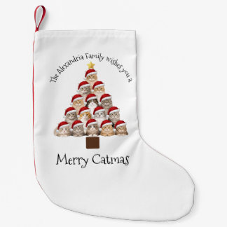 メリーキャットマス パーソナライズド ファミリークリスマス スモールクリスマスストッキング