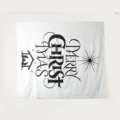 メリーキリストエレガント白黒 タペストリー (正面(横))