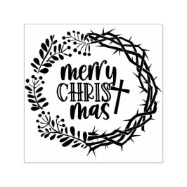 メリーキリストマスクリスチャン礼拝リース セルフインキングスタンプ