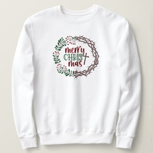 メリーキリストリースクリスチャンレディース スウェットシャツ (デザイン正面)