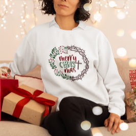 メリーキリストリースクリスチャンレディース スウェットシャツ