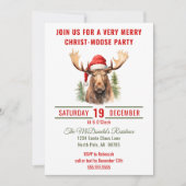 メリーキリスト・ムース・おもしろいムース・クリスマス・パーティー 招待状 (正面)