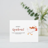 メリークアクマス！おかしいアヒルのクリスマスカード、ミニマル シーズンポストカード (スタンド正面)