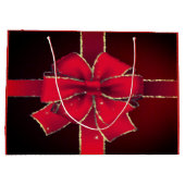 メリークパーソナライズされたリスマスパパギフトデザイン ラージペーパーバッグ (裏面)